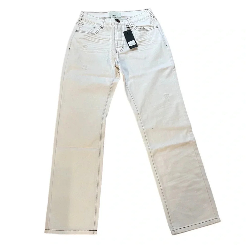 NWT One Teaspoon White Beauty Truckers Straight Leg Jeans Size 26